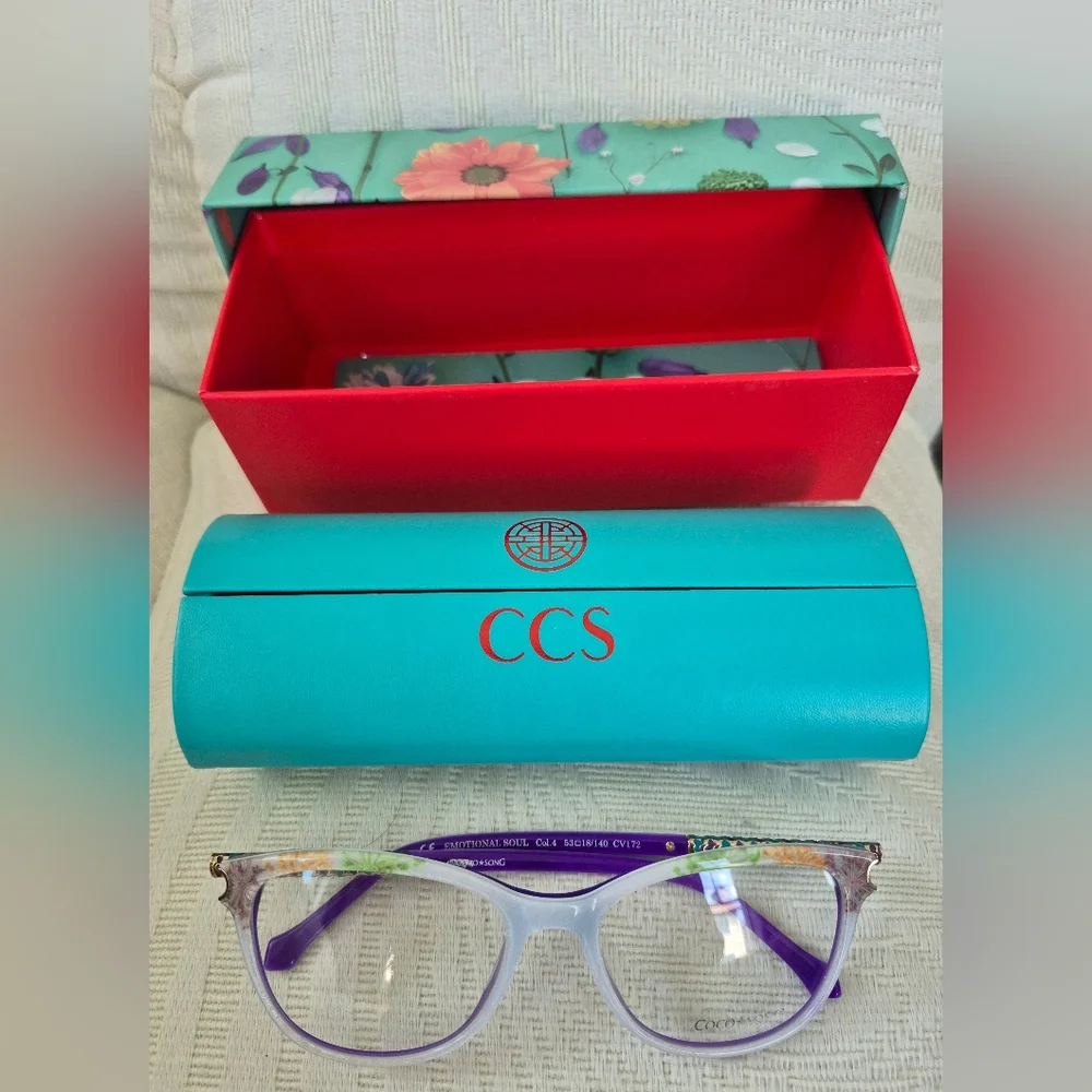 Coco Song Eyeglasses CV172 Emotional Soul Col 4 White Floral 53/18/140 NEW+Case